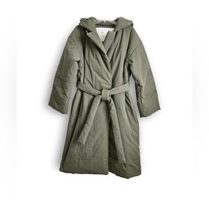 Proenza Schouler Olive Green Hooded Puffer Coat
